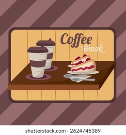 Background cup coffee shop things objects illustration