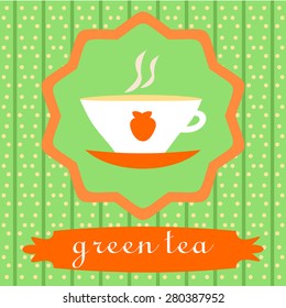 background with Cup of green tea