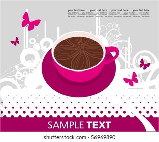 Background with cup of hot chocolate