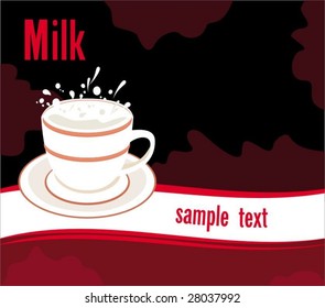 Background with cup of milk
