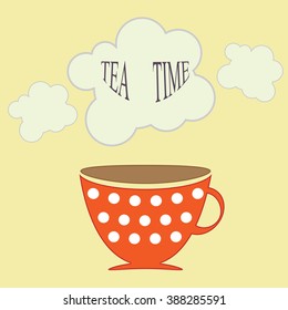 background with a cup in vintage style