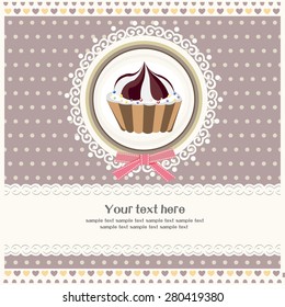 Background with cupcake and lace