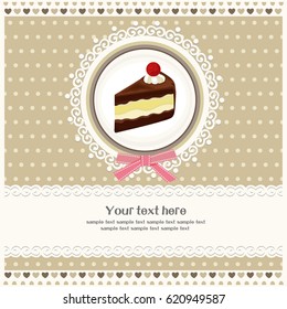 Background with cupcake and lace