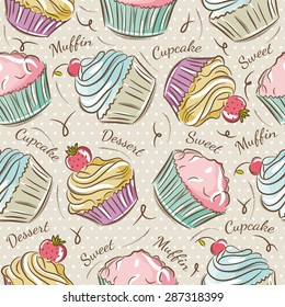 Background with cupcakes.
Ideal for printing onto fabric and paper or scrap booking.