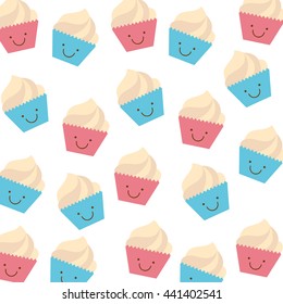 background of cupcakes isolated icon design