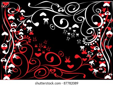background with curling branch. Illustration.