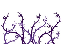 Background With Curling Thorns. Illustration Or Card For Party In Gothic Style.