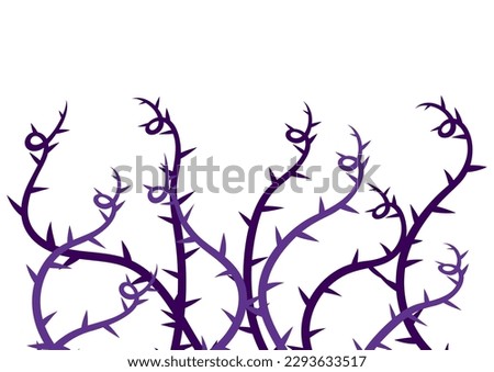 Background with curling thorns. Illustration or card for party in gothic style. 商業照片 © 