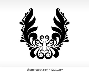 background with curve design tattoo, vector image