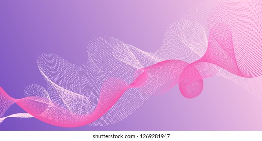 Background curved lines intersection shapes. Technological optical fiber concept vector. Fluid bent lines ripple effect graphics. Reticulated intersecting curves geometry backdrop.