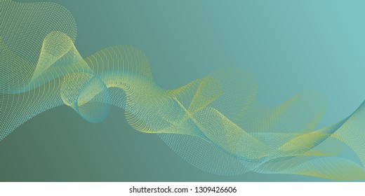 Background curved lines intersection shapes. Reticulated intersecting curves geometry backdrop. Fluid curl lines ripple texture design. Contemporary vector graphics with bent waves.