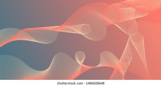 Background curved lines intersection shapes. Colorful fashionable poster smoky vector pattern. Fluid bent lines ripple effect graphics. Blend curves minimal 3d banner or flyer background.