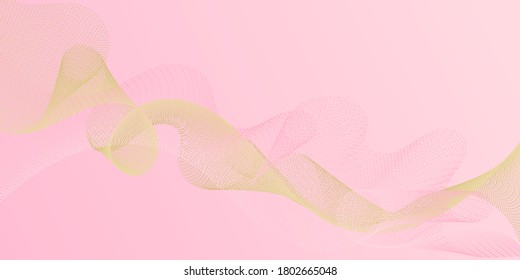 Background curved lines intersection shapes. Overlapping curves card backdrop simple design. Fluid curl lines ripple texture design. Contemporary vector graphics with bent waves.