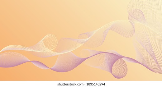 Background curved lines intersection shapes. Colorful fashionable poster smoky vector pattern. Fluid bent lines ripple effect graphics. Overlapping curves card backdrop simple design.