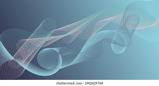 Background curved lines intersection shapes. Colorful fashionable poster smoky vector pattern. Fluid bent lines ripple effect graphics. Gradient curves flow effect illusion fancy background.