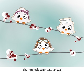 background with cute birds