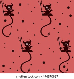 The background with cute devils