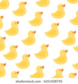 background of cute ducks rubber vector illustration design
