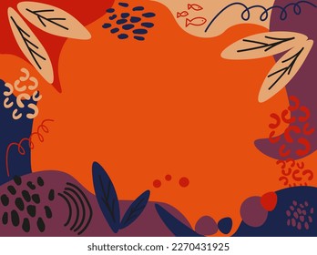Background cute flower. Floral creative frame. Wallpaper wall decor, sticker. 