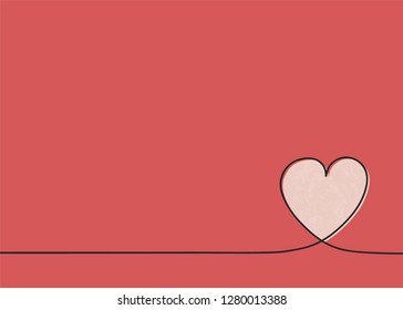 Background with cute hand drawn heart for Mother's Day, Women's Day and Valentine's Day. Vector