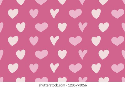 Background with cute hand drawn hearts. Valentine's Day, Mother's Day and Women's Day. Vector