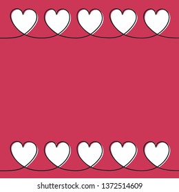 Background with cute hand drawn hearts for Mother's Day, Women's Day and Valentine's Day. Vector