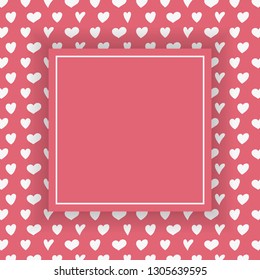 Background with cute hearts and copyspace - love concept. Vector