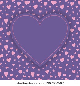 Background with cute hearts and copyspace - love concept. Vector
