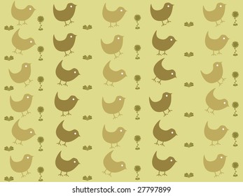 fondo con pequeños pájaros adorables