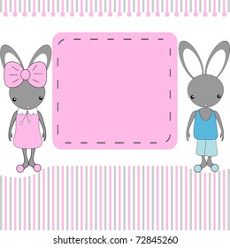 Background with cute little rabbit