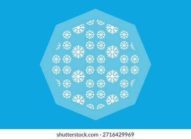 BACKGROUND Cute minimalistic snowflakes collection. Festive winter holiday decorations for Christmas and New Year. Flat vector illustration