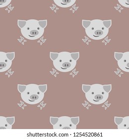 background with a cute muzzle of pig