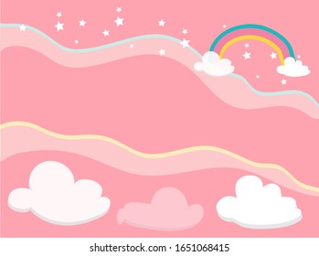 Antecedentes adorables rosa, naranja, nubes blancas, viento ligero, una pequeña estrella.
 Pastel