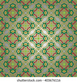 Background in the Damask style. Seamless Background geometric flowers ornament pattern. Abstract Background for Greeting card, presentation. Vector illustration.