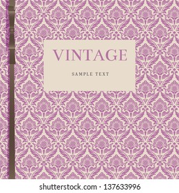 background; damask; vintage; brown, violet
