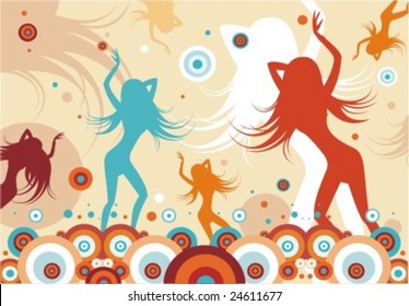 background with a dancing girls