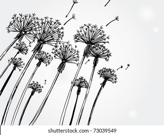 Background with Dandelions