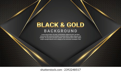 plantilla de sitio web de lujo de nominación para asignación de oro y negro oscuro de fondo