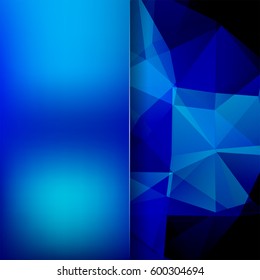Background of dark blue geometric shapes. Blur background with glass. Colorful mosaic pattern. Vector EPS 10. Vector illustration