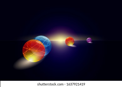 The background of the dark blue line is shining with a star crystal ball. Interpretation of dreams, psychics, emotions, desires, and the future.