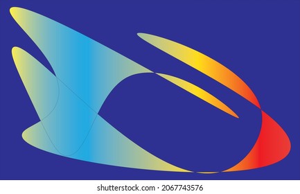 El azul oscuro de fondo y la mezcla de azul claro, naranja y rojo.