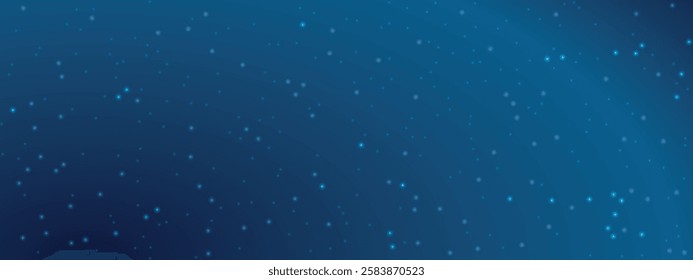 Background with dark blue starry sky. Vector on the background of the night sky.	