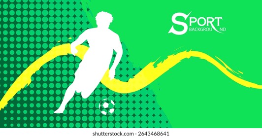 The background is dark green and light green, which create a refreshing and natural look, perfect for use as a background for sports events, promotional materials, or fun.