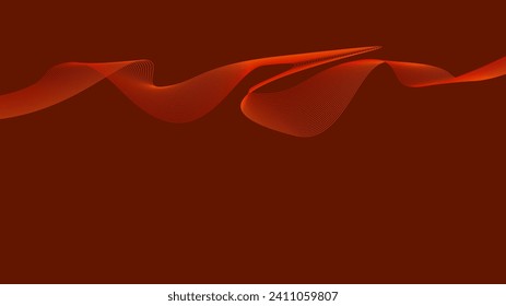 Fondo líneas curvadas de color rojo oscuro Rojo oscuro Diseño de ondas flotantes Ecualizador digital abstracto. Ilustración del vector de línea de flujo de onda para el concepto de innovación tecnológica futurista fondo rojo Diseño gráfico. Tirar