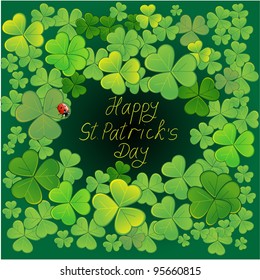 Background for St.Patrick’s Day with clovers and ladybird, EPS10