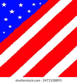 The background is decorated in an American flag theme. Can be used for a variety of decorative purposes.
