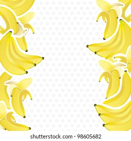 background decorated with bunches of bananas, vector illustration
