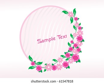 background with decorated floral frame, vector illustration