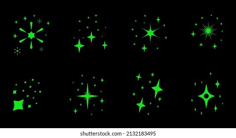 Background decorating, design, stars, green, new year. green glitter set star design elements for ramadan design , fireworks, flash, card, invitation