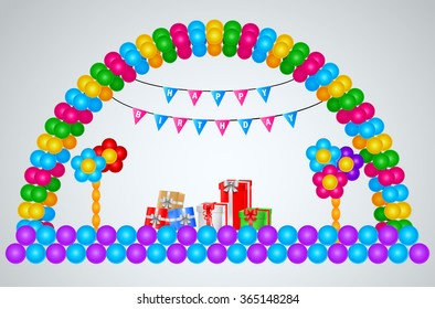 background decoration with balloons